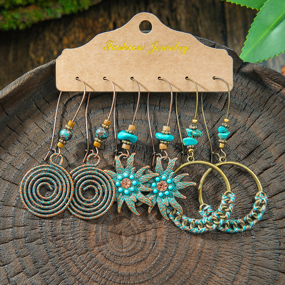 BOHO TRIO™ – Jeu de 3 Paires de Boucles d’Oreilles Bohémiennes