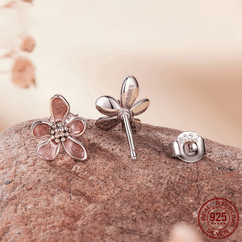 BLOSSOM PINK™ – Boucles d’Oreilles Fleurs en Argent 925