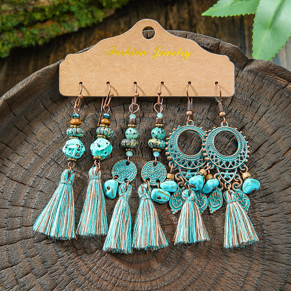 BOHO TRIO™ – Jeu de 3 Paires de Boucles d’Oreilles Bohémiennes