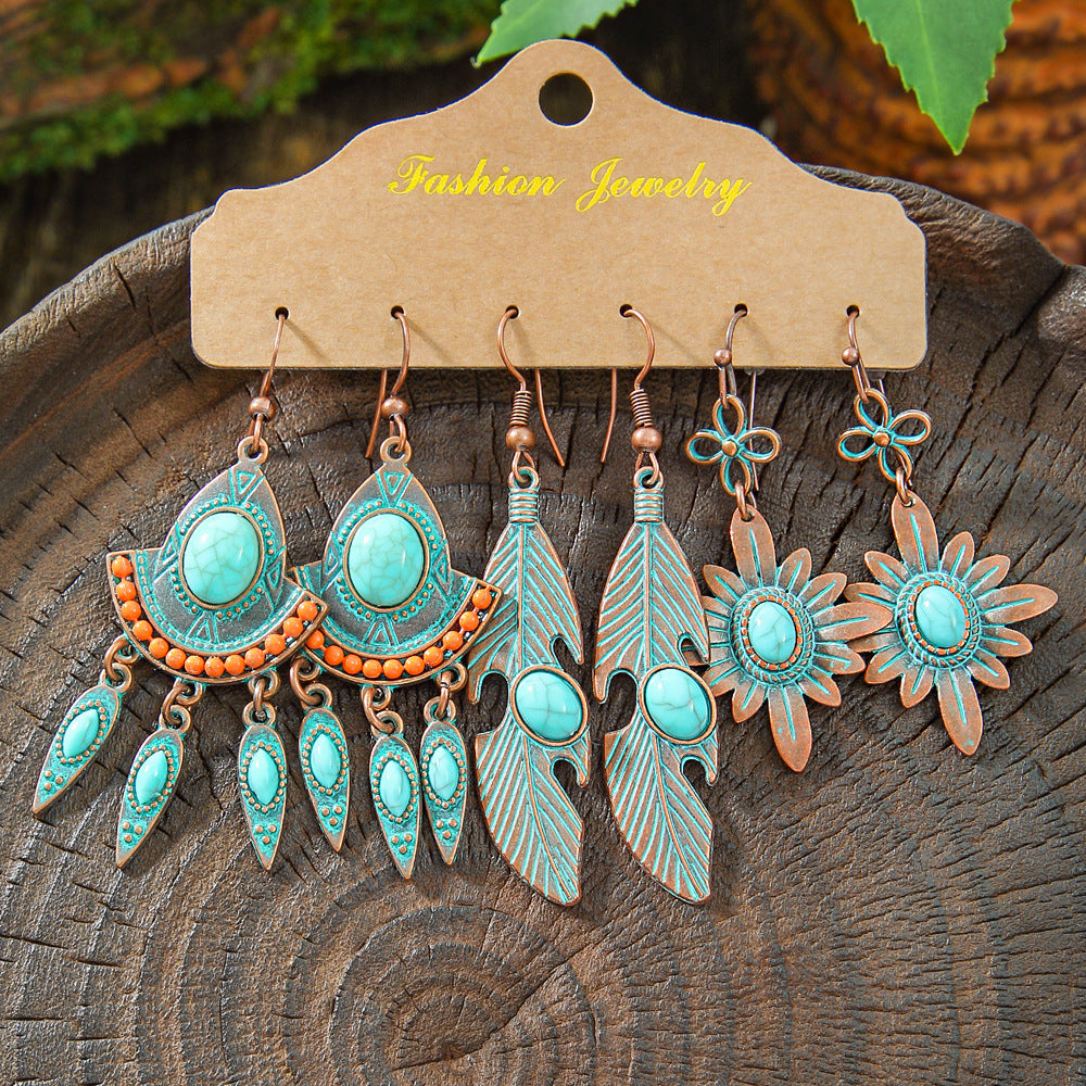 BOHO TRIO™ – Jeu de 3 Paires de Boucles d’Oreilles Bohémiennes