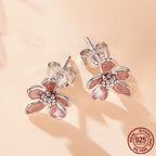 BLOSSOM PINK™ – Boucles d’Oreilles Fleurs en Argent 925