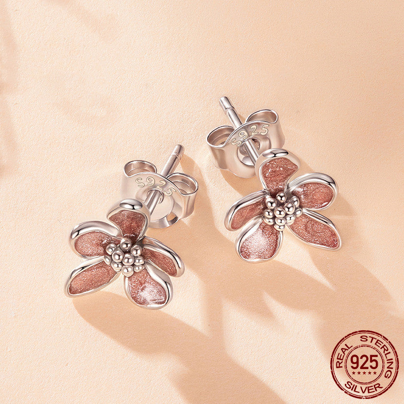 BLOSSOM PINK™ – Boucles d’Oreilles Fleurs en Argent 925
