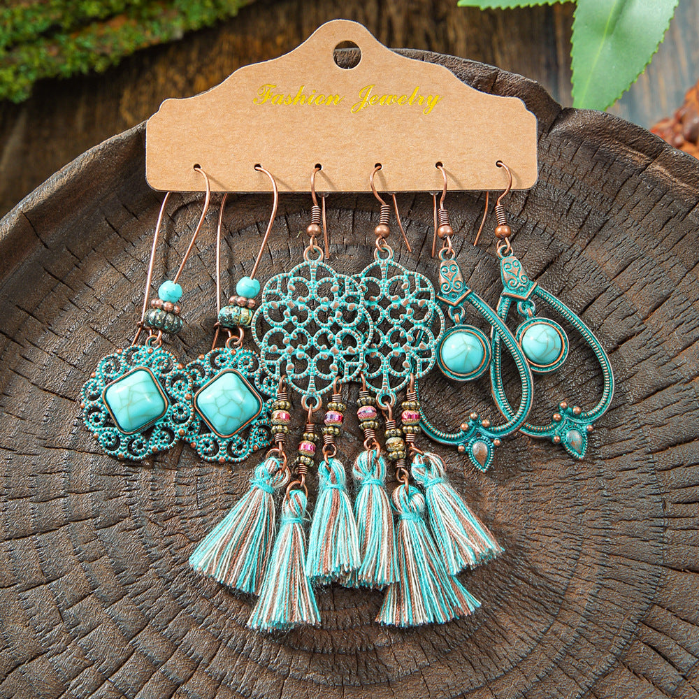 BOHO TRIO™ – Jeu de 3 Paires de Boucles d’Oreilles Bohémiennes
