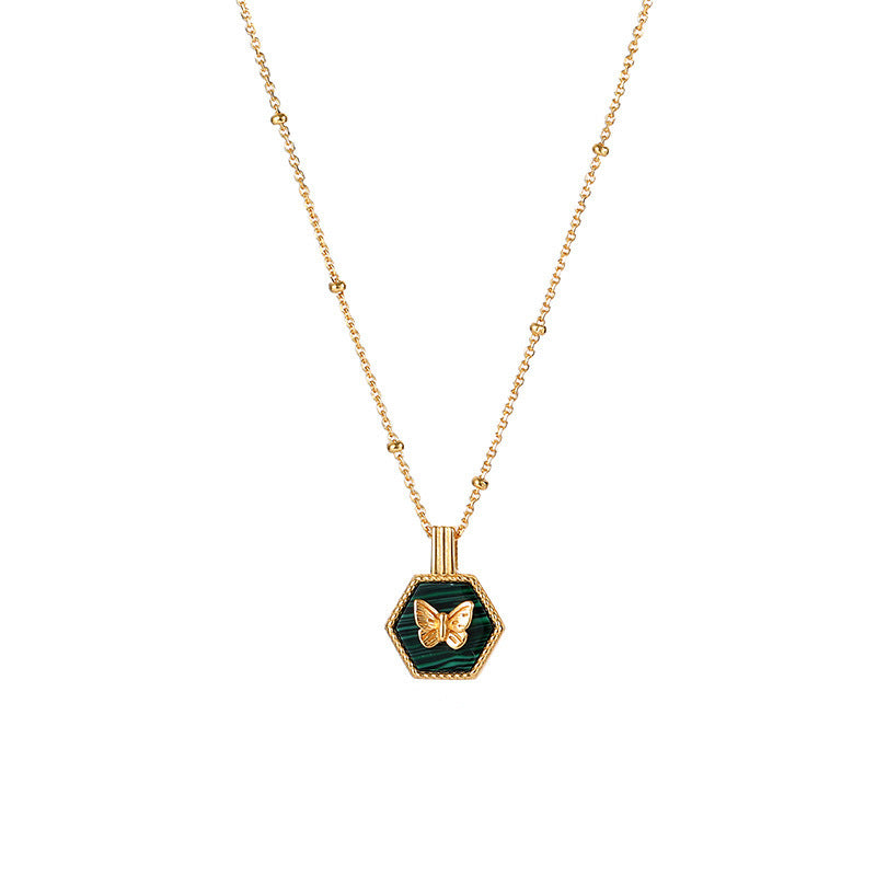 EmeraldWing™ – Collier Papillon & Malachite en Argent 925