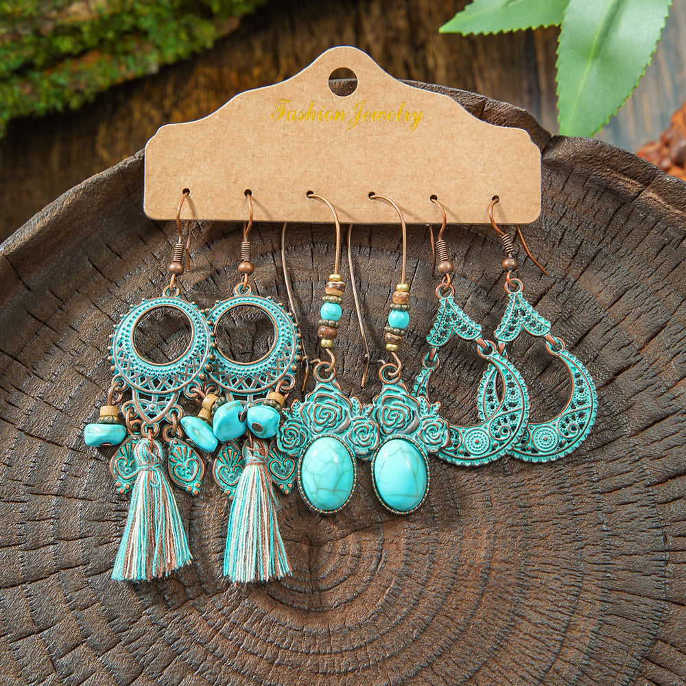 BOHO TRIO™ – Jeu de 3 Paires de Boucles d’Oreilles Bohémiennes