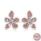 BLOSSOM PINK™ – Boucles d’Oreilles Fleurs en Argent 925