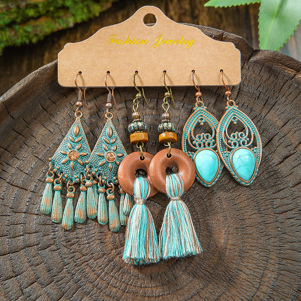 BOHO TRIO™ – Jeu de 3 Paires de Boucles d’Oreilles Bohémiennes